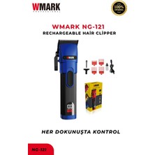 Wmark NG-121 Profesyonel Saç Kesme Makinesi Mavi | Güçlü Motor, Kablosuz Clipper
