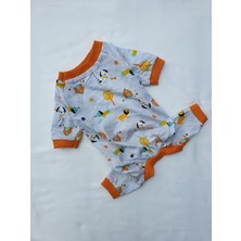Miniş Pet Butik Turuncu Köpek Desenli Kedi Köpek Tulum