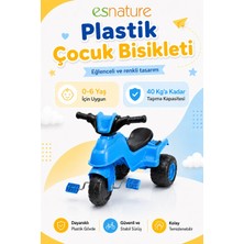 Esnature Plastik Çocuk Bisikleti 3 Tekerlekli Pedallı Mavi 0-6 Yaş 40 kg Taşıma Kapasiteli