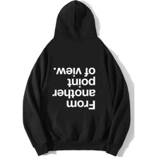 Brz Collection Unisex Oversize From Another Point Of View Hoodie Siyah
