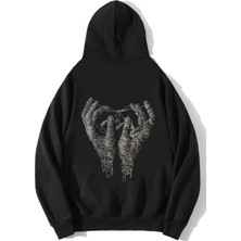 Brz Collection Unisex Oversize Albin Bousquet Mano Series Hoodie Siyah
