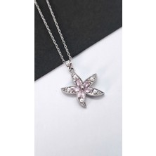 Serenity Pembe Zirkon Taşlı Deniz Yıldızı Çelik Kolye