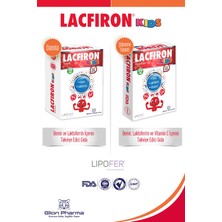 Glion Pharma Lacfiron Kids Demir & Laktoferrin Çiğneme Tableti ve Lacfiron Kids 30 ml Damla Çocuk Vitamin Seti