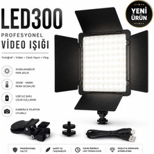 Airstorr LED300 Profesyonel Video Işığı Fotoğraf ve Video Çekim LED Paneli Ayarlanabilir Parlaklık Telefon Kamera Uyumlu Canlı Yayın Vlog Aydınlatma Lambası
