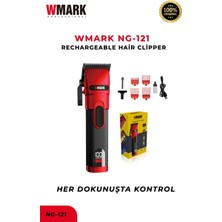 Wmark NG-121 Profesyonel Saç Kesme Makinesi Kırmızı | Güçlü Motor, Kablosuz Clipper