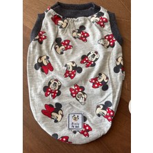 Miniş Pet Butik Gri Minnie Desenli Kedi Köpek Atlet