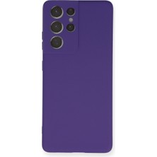 Özssay Galaxy S21 Ultra Kılıf Nano Içi Kadife Silikon - Mor