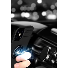Özssay iPhone 12 Mini Kılıf Range Yüzüklü Silikon - Siyah