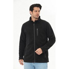 Trendhill Erkek Tam Fermuarlı Cepli Polar Siyah 8517-S