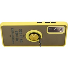 Özssay Galaxy S20 Fe Kılıf Montreal Yüzüklü Silikon Kapak - Sarı