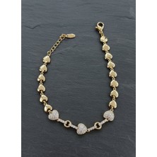 Zarene Silver Xuping Kalpli Bileklik 14K Gold