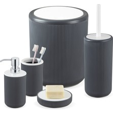 UltraMint Şık 5'li Banyo Seti, Soft Gri, Konfor ve Şıklık Sunar