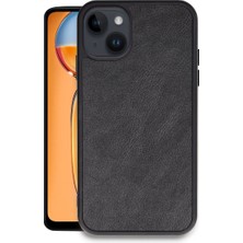 Özssay iPhone 15 Kılıf Aras Deri Kapak - Siyah