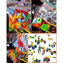 Oyuncak Sahili 72 Parça Boru Puzzle Geçmeli Takmalı El ve Göz Beceri Dikkat Artırıcı Renkli Sök Tak Ürün