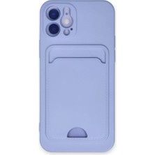 Fiberliz Newface Apple iPhone 12 Kılıf Kelvin Kartvizitli Silikon - Lila