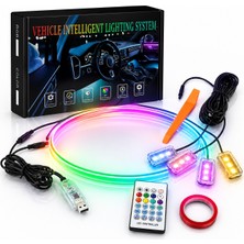 Eraks Car Accesories 120 cm Iç Ambiyans ve Ayak Altı LED Uygulama Kontrollü ve Kumandalı 12V&24V Için Uyumludur.
