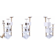 Missidea NR-0063 Kule Kedi Evi Tırmalama Beyaz