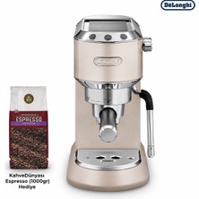 DeLonghi Bej Tezgah Üstü Manuel Kahve Makinesi, Hızlı Isınan Yapı, Yoğun Espresso Aroması ve Kolay Fincan Kullanımı Sütlü Içecekler, Yoğun Espresso ve Keyifli Kahve Sunumları Için
