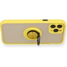 Özssay iPhone 11 Pro Kılıf Montreal Yüzüklü Silikon Kapak - Sarı