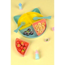Gondol Kitty 7 Parça Kedicik Model Çocuk Bebek Çatal Kaşık Tabak Yemek Beslenme Seti Mama Tabağı