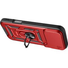 Özssay iPhone 17 Pro Pars Lens Yüzüklü Silikon - Kırmızı