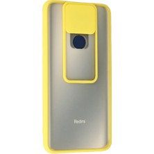 Özssay Redmi Note 9 Kılıf Palm Buzlu Kamera Sürgülü Silikon - Sarı