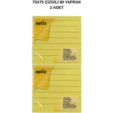 Notix 75X75 80 Yaprak Çizgili Yapışkanlı Not Kağıdı 2’li