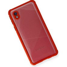 Özssay Galaxy A01 Core Kılıf Miami Şeffaf Silikon - Kırmızı