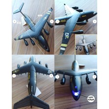 Oyuncak Sahili Boeing C17 Transport Aırcraft Uçak Yakıt Kargo Nakil Uçağı Metal C 17 Model Işıklı Sesli Siyah