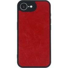 Özssay iPhone 16E Kılıf Aras Deri Kapak - Kırmızı