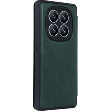 Özssay Redmi Note 14 Pro 5g Kılıf Flip Cover - Koyu Yeşil