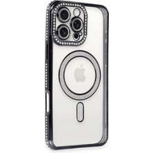 Özssay iPhone 16 Pro Kılıf Joke Simli Magneticsafe Kılıf - Siyah