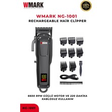 Wmark NG-1001 Şarjlı Saç Kesme Makinesi Siyah | LED Ekran, Uzun Süreli Kullanım, Berber Tipi Clipper