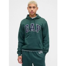 Gap Erkek Koyu Yeşil Logo Relaxed Fleece Sweatshirt