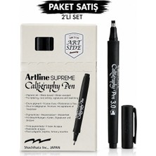 Artline Supreme Kaligrafi Kalemi 3mm N:EPF-243 Siyah Renkli Yüksek Kalite Kaligrafi Aracı 12 Li Paket