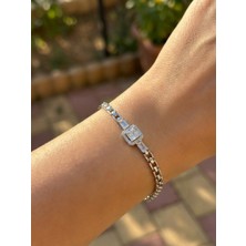Zarene Silver Xuping Baget Bileklik Gümüş Renk Taşlı 14K