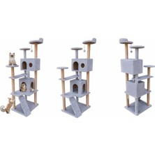 Missidea NR-0063 Kule Kedi Evi Tırmalama Gri