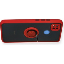 Özssay Redmi 9c Kılıf Montreal Yüzüklü Silikon Kapak - Kırmızı