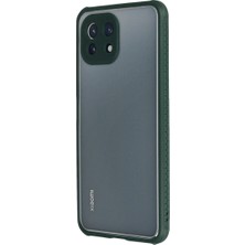 Özssay Mi 11 Lite Kılıf Miami Şeffaf Silikon - Koyu Yeşil