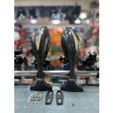 EAYMOTO Racing Cbr Model Kayar Sinyalli Ayna Seti Rks R250 -Cbr-Pulsar Rs Uygun Karbon Görünüm Arasmto