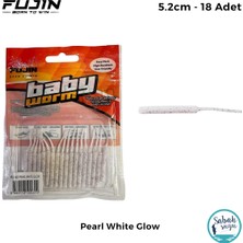 Fujin Baby Worm Lrf Silikon 5.2 cm Pearl White Glow (18 Adet)