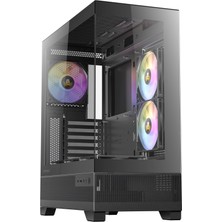 Antec CX700 Argb Mid Tower Oyuncu Kasası - 270° Panoramik Temperli Cam - 3X120MM Argb Pwm Fan - Atx / Micro-Atx / Itx - USB Type-C 3.2 Gen2 - 360MM Radyatör Desteği