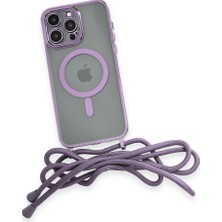 Özssay iPhone 14 Pro Kılıf Divo Lazer Askılı Magsafe Kapak - Lila