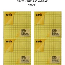 Notix 75X75 80 Yaprak Kareli Yapışkanlı Not Kağıdı 2’li 2 Paket