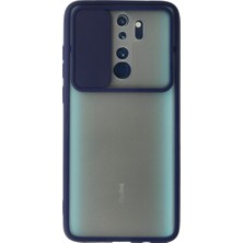 Özssay Redmi Note 8 Pro Kılıf Palm Buzlu Kamera Sürgülü Silikon - Lacivert