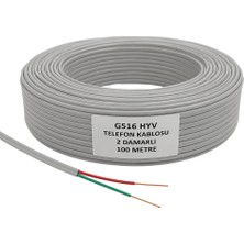 Vorex G516 Hyv 2 Damarlı Telefon Kablosu Iç Tesisat Haberleşme ve Santral Kablosu 100 Metre