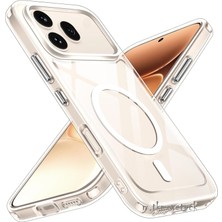 M.TK Moveteck Honor 600 Kılıf Kamera Korumalı Magsafe Şarj Özellikli Sert Şeffaf Silikon Darbe Korumalı London Kapak