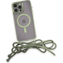 Özssay iPhone 13 Pro Kılıf Divo Lazer Askılı Magsafe Kapak - Koyu Yeşil