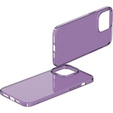 Özssay iPhone 14 Pro Kılıf Pc Sert Şeffaf Kapak - Mor