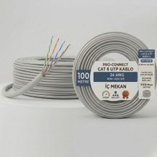 Vorex Cat6 U/utp Ağ Kablosu 100 Metre 24 Awg 1000 Mbps Gigabit Ethernet Metre Baskılı Network Kablo